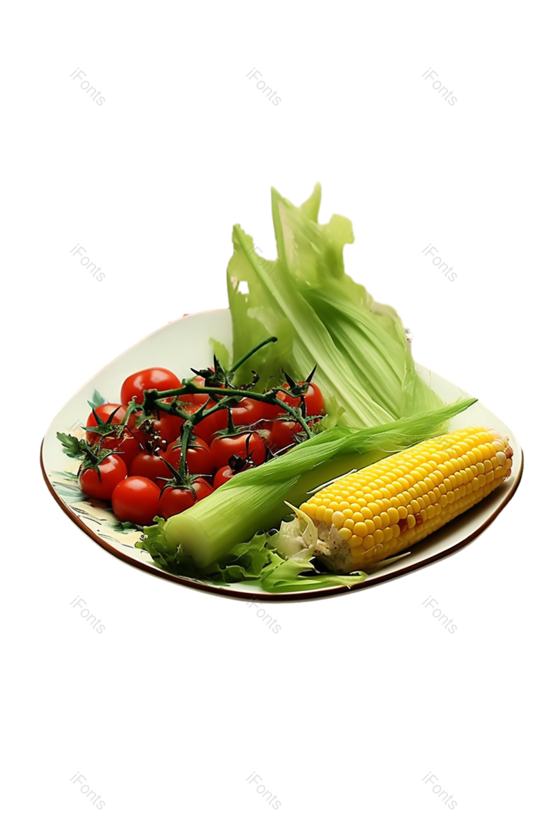蔬菜图片,盘子元素,美食PNG,美味免抠素材